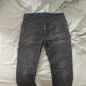 Men's Worn-In Raw Charcoal Denim Size 30 x 32
